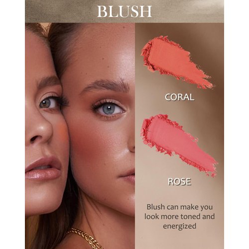 Face Matte Blush Powder Palette-2Colors Buildable Facial Cheek Blusher Pressed Powder Light Luxury Blush Contour Palette for Face,Longlasting Makeup Palette,Valentine's Day Gift Set for Women Girl-03