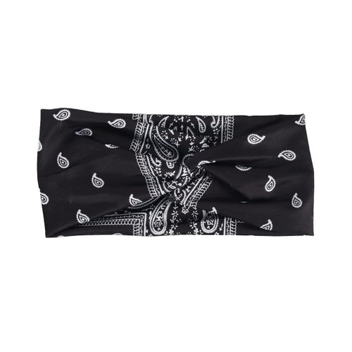 Motique Accessories Paisley Black Twist Turband Wide Headwrap Hair Band for Women