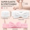 EIMMBD 9 PCS Face Wash Headband Wristband Set, Wrist Towels for Washing Face, Spa Headband Makeup Skincare Headbands Wrist Bands for Washing Face (Pink Beige White)