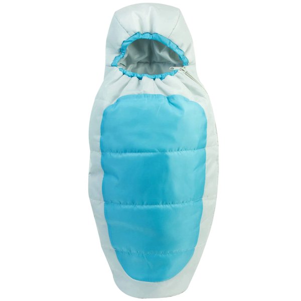 Sophia's 18" Doll Cocoon Style Nylon Sleeping Bag with Side Zipper for Camping, Blue/Gray