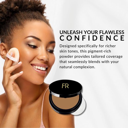 Luxury Oil Blotting Pressed Powder by Flori Roberts, Long Lasting Oil and Shine Control, Flawless Complexion for Women of Color or Deeper Skin Tones