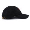 Rose Embroidered Dad Hat Adjustable Women Men Cotton Floral Baseball Cap (Black)