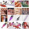 ZXUY Dual Ended Nail Rhinestones Picker Dotting Tools with 2 Extra Wax Head Nail Art Design Dotting Pen,DIY Nail Art Decoration Wax Tip Pencil for Gems Crystals Studs Beads (Purple)