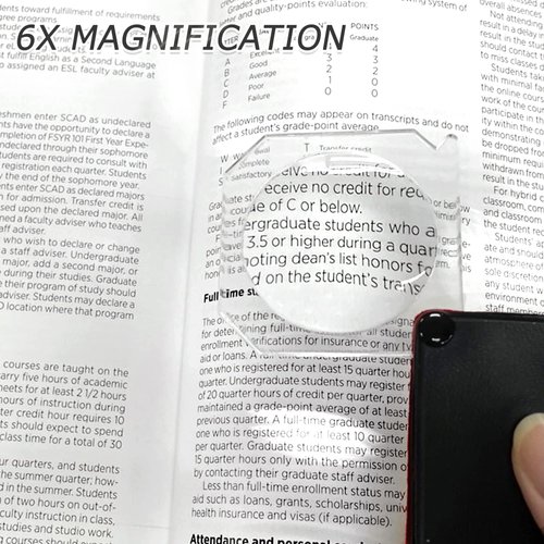 MAGDEPO 2pcs Mini Pocket Magnifier 6X Magnifying Lens Portable Size and B6 Size Page Magnifying Lens for Reading, Maps, Labels, and Inspections