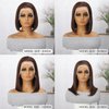SEXAY Brown Front Bob Wig Human Hair 13x4 HD Lace Front Wig 100% Unprocessed Brazilian Virgin Human Hair #4 Bob Wigs Pre Plucked Natural Hairline with Baby Hair Brown Color Bob for Women(8")