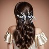 Bridal Wedding Pearl Hair Comb Blue Beaded Hair Side Hair Clip Wedding Hair Accessories Suitable for Girls Bridesmaid Hairpins A108 (white)