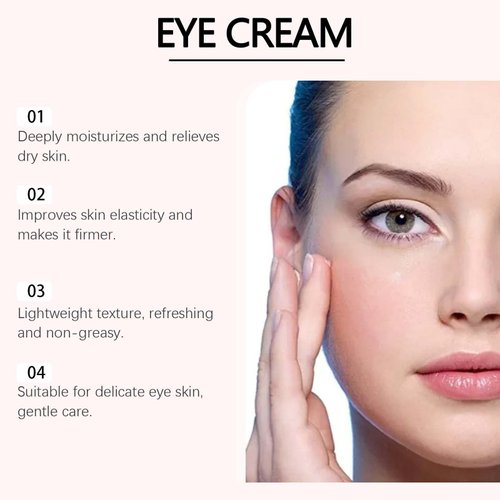 PDRN Pink Peptide Eye Serum Cream, Hydrating & Firming Eye Cream for Dark Circles, Anti-Aging Treatment Reduces Fine Lines, Uneven Skin Tone, Soothing Pink Moisturizer with Peptides, 1.01fl.oz (1)