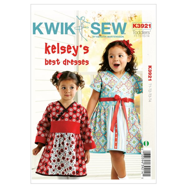 Kwik Sew K3921 Dresses Sewing Pattern, Size T1-T2-T3-T4