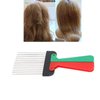 Metal Pick Comb Portable Folding Handle Wide Tooth Comb for Woman and Men (1PCS)