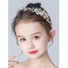 Denifery Flower Girl Headpiece for Wedding Princess Pearl Wedding Comb Pearl Crystal Hair Comb Hair Accessory Wedding Party First Communion for Women and Girls