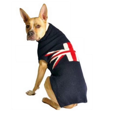 Chilly Dog Union Jack Dog Sweater SM,Black