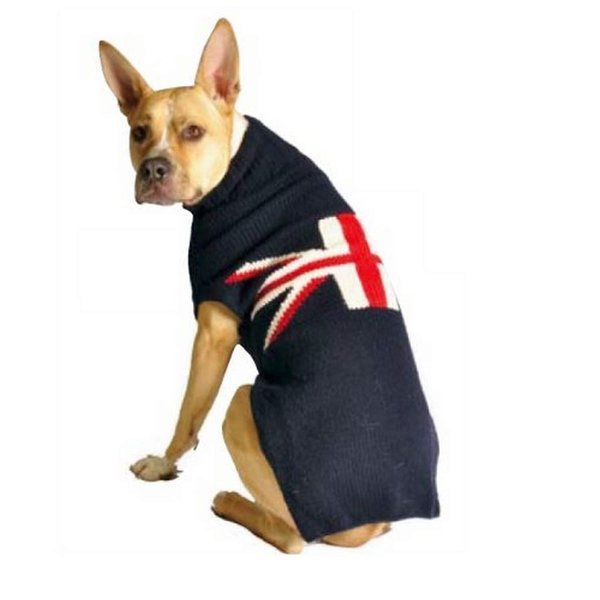 Chilly Dog Union Jack Dog Sweater SM,Black