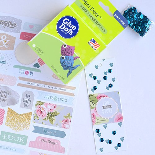 Glue Dots, Mini Dots, Double-Sided, 3/16", 300 Dots, DIY Craft Glue Tape, Sticky Adhesive Glue Points, Liquid Hot Glue Alternative, Clear