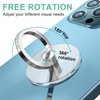 Transparent Cell Phone Ring Holder Grip, Clear Phone Ring Stand Holder, 360° Degree Rotation Phone Ring Finger Grip Back Kickstand, Compatible Tablets Most Phones and Cases (2 Silver Diamond Round)