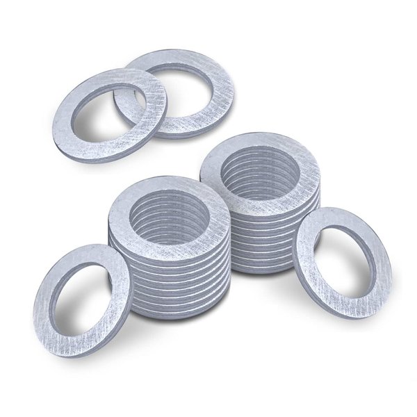GKmow Pack-20 Oil Drain Plug Gasket Washer Crush Seal, 14mm Replacement for Honda, OEM 94109-14000 for Most Popular Models 1973-2022 (Silver)