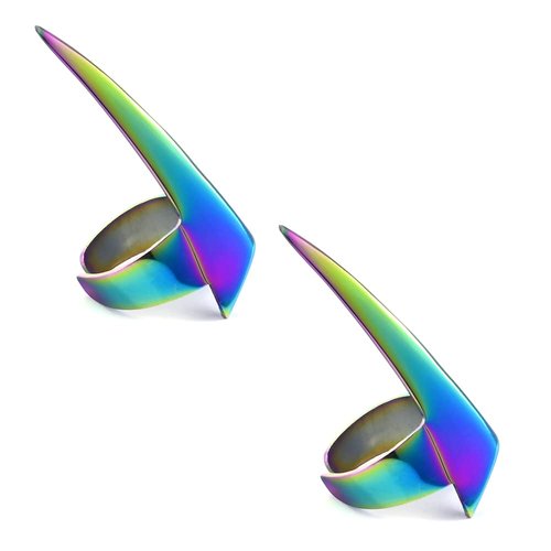 Quick Hair Braiding Tools Braid Aid Finger Parting Tool - Stainless Steel Stitch Hair Braiding Tools for Beginners Durable Braid in Dreadlock & Installation of Human Hair Extensions (2pcs Rainbow)