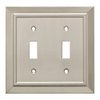 Franklin Brass Classic Architecture Wall Plate, Satin Nickel Double Switch Cover Switch Cover, 1-Pack, W35220-SN-C