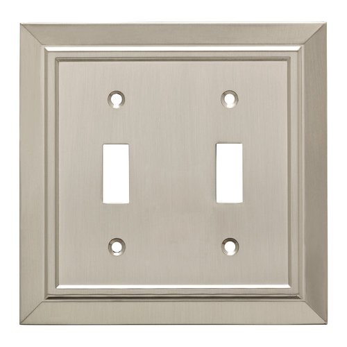 Franklin Brass Classic Architecture Wall Plate, Satin Nickel Double Switch Cover Switch Cover, 1-Pack, W35220-SN-C