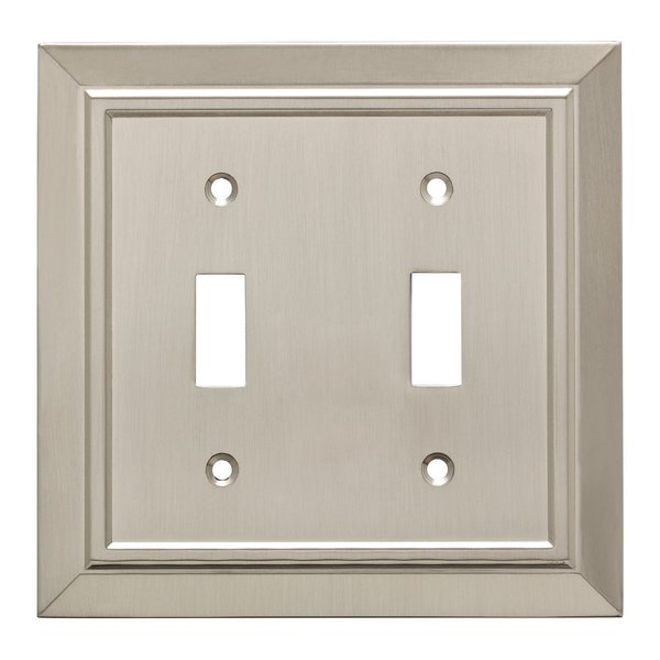 Franklin Brass Classic Architecture Wall Plate, Satin Nickel Double Switch Cover Switch Cover, 1-Pack, W35220-SN-C