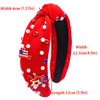 Ronglry 4th of July Headband for Women Patriotic American Flag Headband Red White and Blue Headband Crystal Heart USA Knotted Wide Headbands Independence Day 4th of July Accessories Gifts-Red