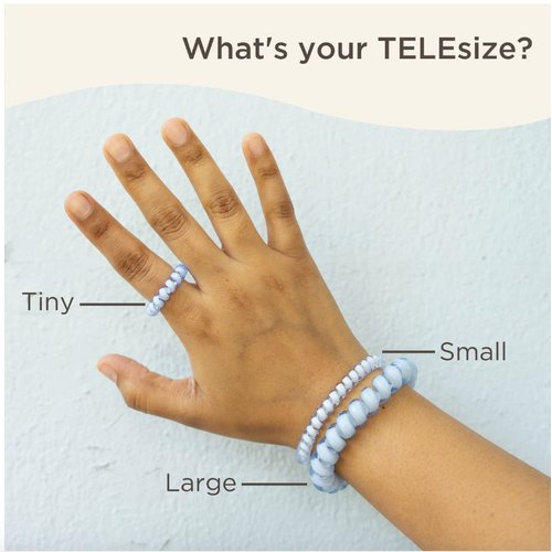 TELETIES - Spiral Hair Coils - Ponytail Holder Hair Ties for Women - Phone Cord Hair Ties - Strong Grip, No Rip, Water Resistant, No Crease Hair Tie Coils - 3 pack (Small, Tortoise)