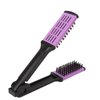ZJchao Hair Straightening Double Brush Comb, Double Ended Bristle Hair Brush Clamp Straightener Comb, High Temperature Resistant, ABS Material, for Hairdressing Tool