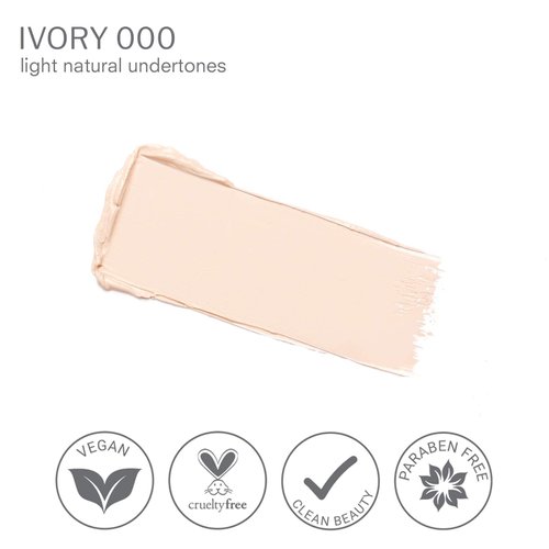 Camera Stick Foundation by True + Luscious - Full Coverage Cream Foundation - Non-Comedogenic & Hydrating Formula - Vegan, Paraben Free, & Cruelty Free - 0.49 oz (Shade 0: Ivory)