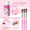 Saviland Acrylic Nail Kit: 0.5Oz Clear/White/Pink Acrylic Powder and Liquid Set with Nail Brush Nails Kit Professional Acrylic Powder Nail Kits for Beginners Nail Extension Home DIY & Nail Salon