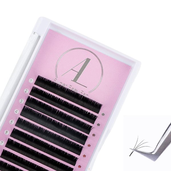 ALLOVE Eyelash Extension Cashmere Super Easy Fan Volume Lash Extensions 0.07mm DD Curl 8-15mm Mixed Tray Rapid Blooming Volume Lashes Self Fanning Lash Extension Supplies