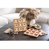 WOOBLI Tic Tac Toe Game, Versatile Boho Neutral Wood Tic Tac Toe Board for Classic Two Person Games, 8.63 Inches Tic Tac Toe Coffee Table Decor with Easel, Unique Gifts or Home Decor