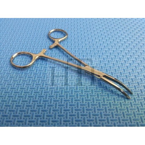 HTI BRAND Dog CAT PET Hair Puller Remover Stainless Steel HEMOSTAT Locking Forceps 5.5" Curved Full Serrated