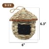 Gute Hummingbird House, Grass Hand Woven Birdhouses for Outdoors Hanging, Natural Bird Hut for Outside, Bird Houses for Audubon Finch Canary Chickadee - Set of 2 (Small)