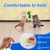 Mdupw Cat Toy Interactive Wand with Feather Refills, Exercise and Play for Indoor Cats, 8.66x5.9x0.39 inches, 0.25 lbs, Yellow, Stainless Steel, All Breed Sizes