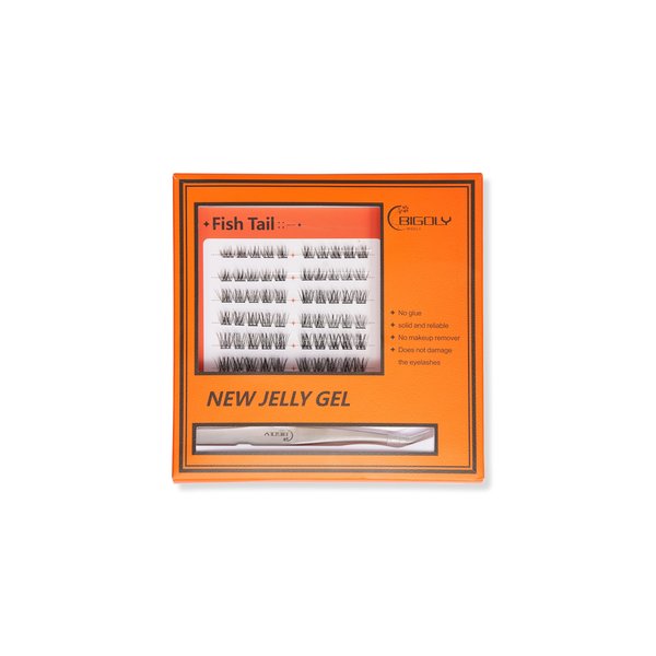 BIGOLY Glue-Free False Eyelashes Glue-Free Self-Adhesive False Eyelashes a Must-Have For Lazy People DIY Jelly Gel False Eyelashes Set Lash Extension Kit (Fish Tail)