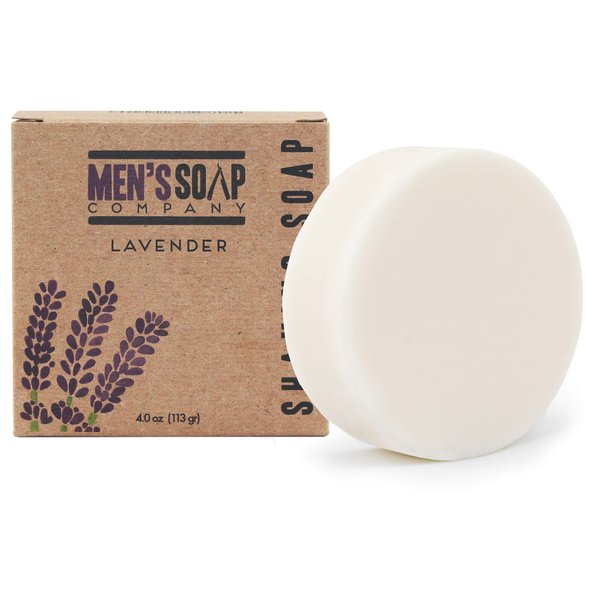 Men’s Soap Company Shaving Soap for Men and Women 4.0 oz Refill Puck Made With Natural Vegan Plant Ingredients - Shea Butter & Vitamin E Create Thick Shave Soap Lather for Skin Protection, Lavender