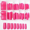 Bellelfin 120Pcs Hot Pink Press on Nails Medium Square Glue on Nails, Glossy Solid Color Fake Nails Full Cover Acrylic Nails Press on for Women Girls Artificial Fingernails