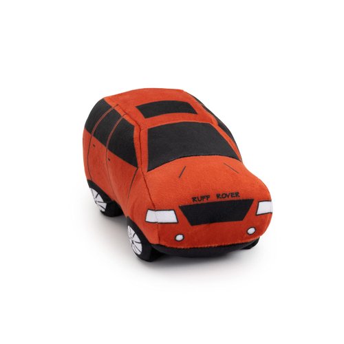 Bad Dog Ruff Rover Parody Plush Funny Cute Unique Squeaky Fun Dog Toy with Squeaker for Small Medium Breeds Designer Puppy Gifts Birthday Stuff Car Truck Pet Safe Materials (Red)