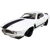 1970 Ford Boss 302 Mustang Street Version White with Black Stripes Limited Edition to 354 Pieces Worldwide 1/18 Diecast Model Car by ACME A1801835W