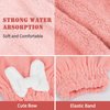 PetsHome Hair Drying Cap 2 Pack Microfiber Hair Drying Towels, Super Absorbent Head Wrap with Bowknot Shower Cap for Girls and Women-Pink+Yellow