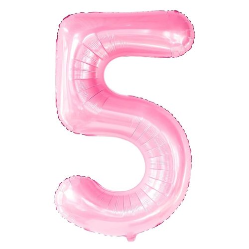 40 Inch Pink Number 5 Balloons With Crown,5th Birthday Decorations,Anniversary Party Supplies. (Pink 5)
