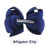 DEEKA 16 PCS 4" Hand-made Hair Bow Grosgrain Ribbon Solid Color Hair Bow Alligator Clips Hair Accessories for Little Teen Toddler Girls -Navy Blue