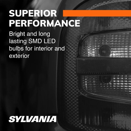 SYLVANIA - 3157 LED White Mini Bulb - Bright LED Bulb, Ideal for Daytime Running Lights (DRL) and Back-Up/Reverse Lights (Contains 2 Bulbs)