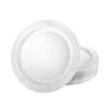 EcoQuality 7.5 inch Pearl White Round Salad Plate – Elegant Disposable and Reusable Plastic Plate for Appetizers Desserts Snacks Weddings Parties Catering and Events (200)