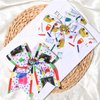 FULANSI Back to School Bows Hair Clips Cute Pencil Bows Hair Barrettes School Bus Blackboard Bow Hairpin Ponytail Holder Grosgrain Ribbon for Women Girls Back to School Season Hair Accessories