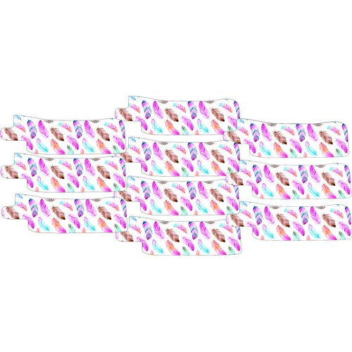 Nasogastric or Oxygen Tube precut Adhesive Tape Watercolour Feather Theme x 10 Pack. (Mix of Left & Right Side)