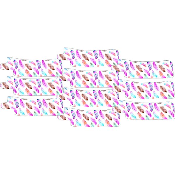 Nasogastric or Oxygen Tube precut Adhesive Tape Watercolour Feather Theme x 10 Pack. (Mix of Left & Right Side)