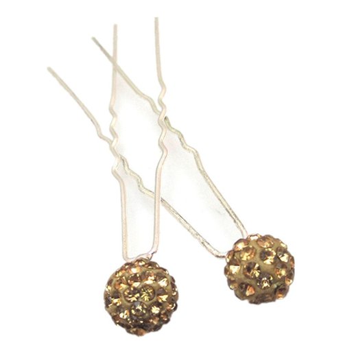 Shop Ginger Wedding Disco Ball Rhinestones U Shape Hair Pins Party Bridal Bridesmaid (Gold, 10)
