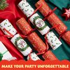 JOYIN 10 Pack Christmas No Snap Party Table Favor with Classic Christmas Design, with Party Hat, Joke & Little Gift Inside, for Xmas Gift, Christmas Seasonal Holiday Dinner Traditions