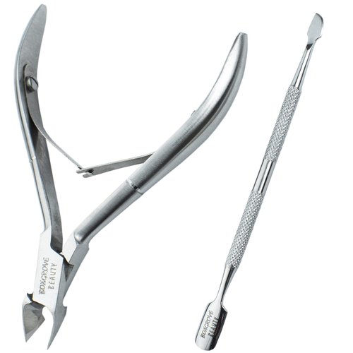 Professional Cuticle Cutter & Pusher Trimmer Manicure Tools with Double Spring– Perfect Nail Care Tool for Manicure & Pedicure Beauty at Home/Spa/Saloon (Silver)