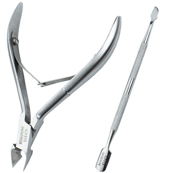 Professional Cuticle Cutter & Pusher Trimmer Manicure Tools with Double Spring– Perfect Nail Care Tool for Manicure & Pedicure Beauty at Home/Spa/Saloon (Silver)